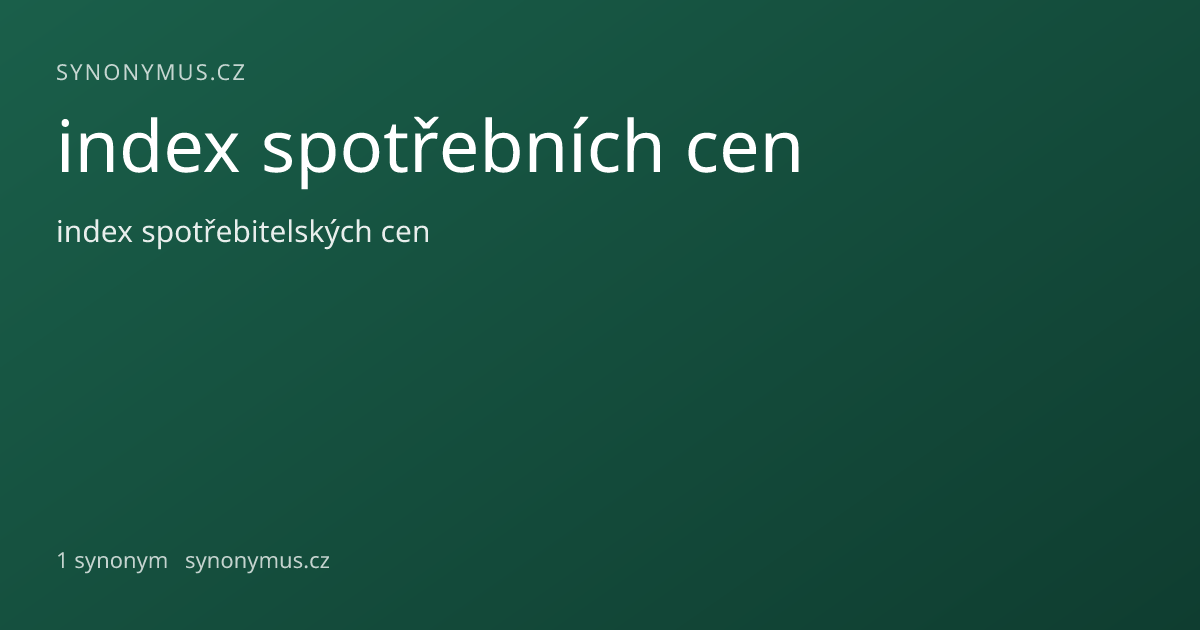 Náhled odkazu: index spotřebních cen