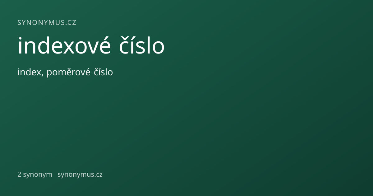 Náhled odkazu: indexové číslo