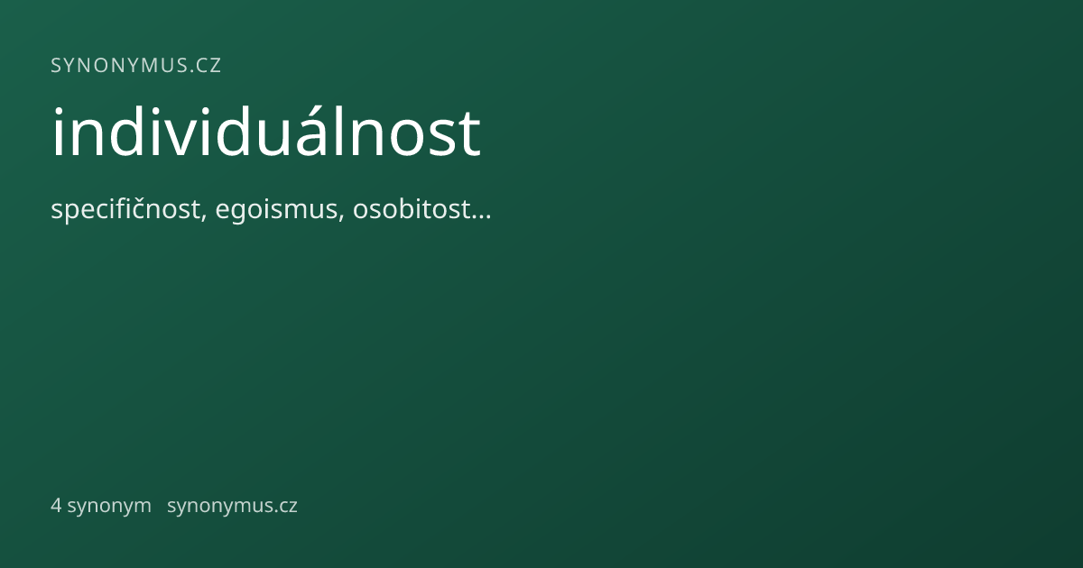 Náhled odkazu: individuálnost