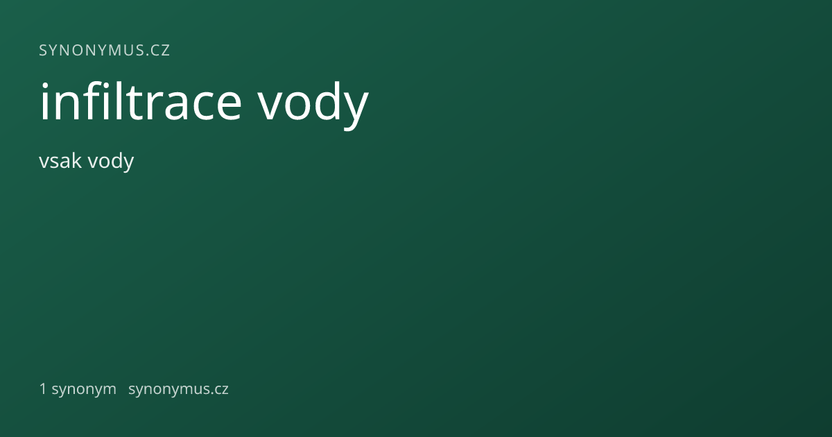 Náhled odkazu: infiltrace vody