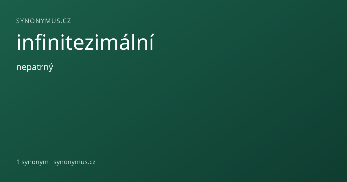 Náhled odkazu: infinitezimální