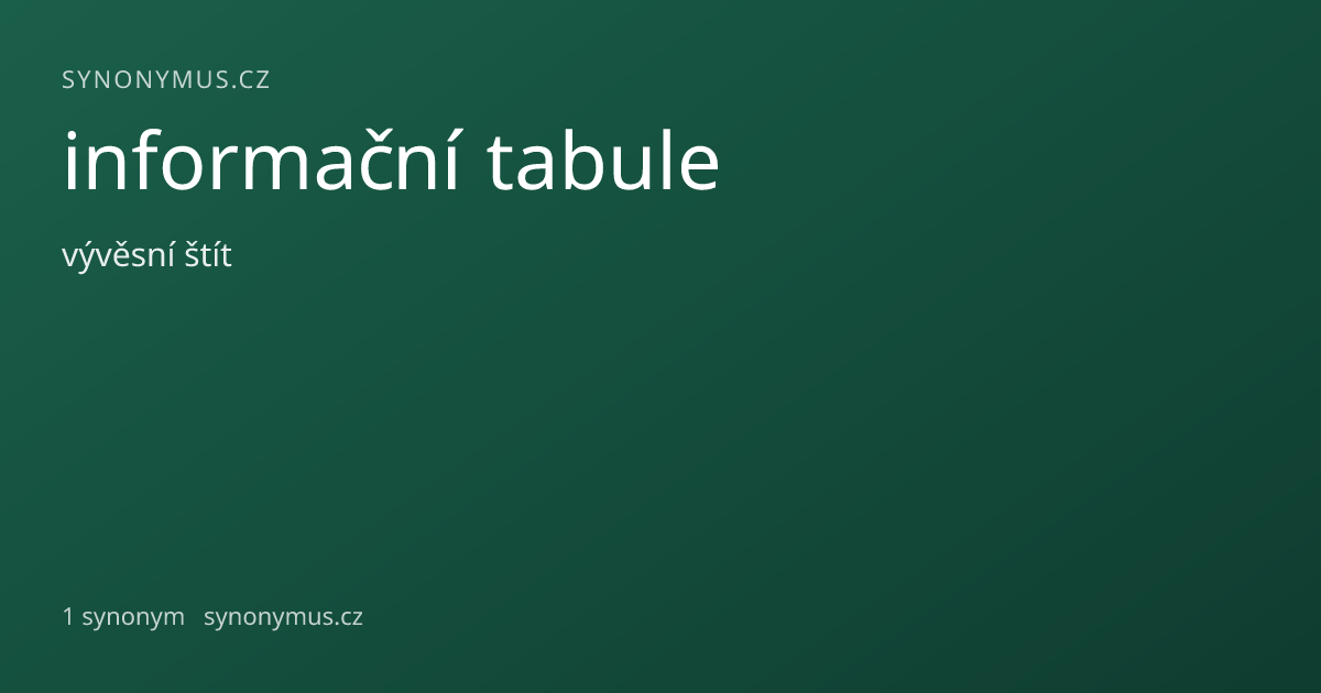 Náhled odkazu: informační tabule