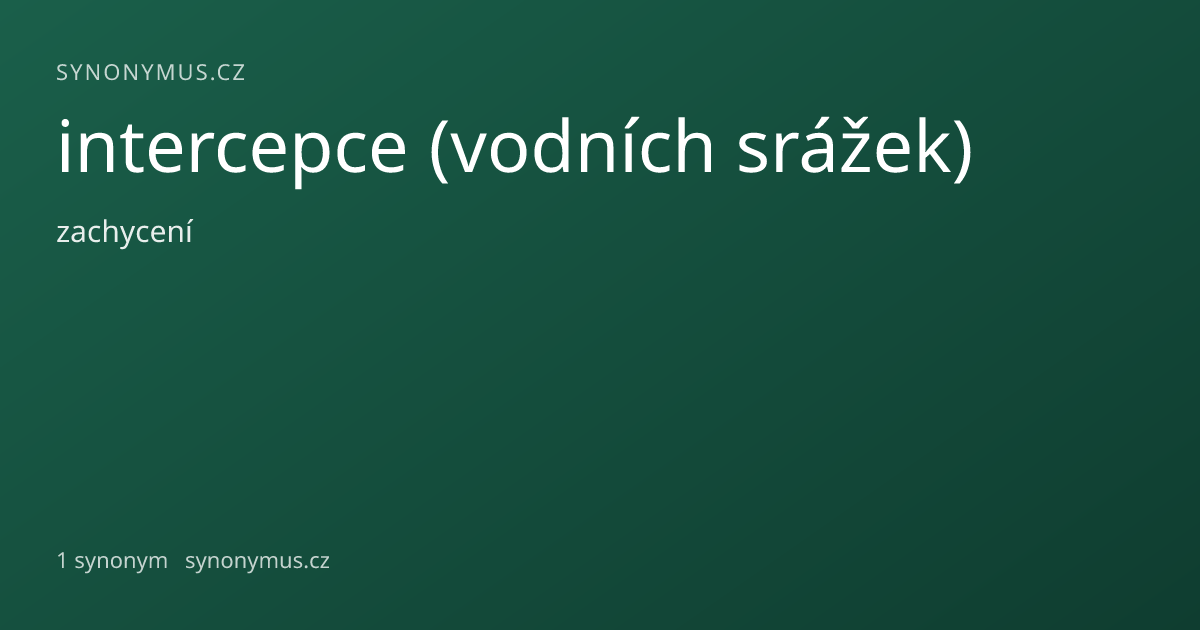 Náhled odkazu: intercepce (vodních srážek)