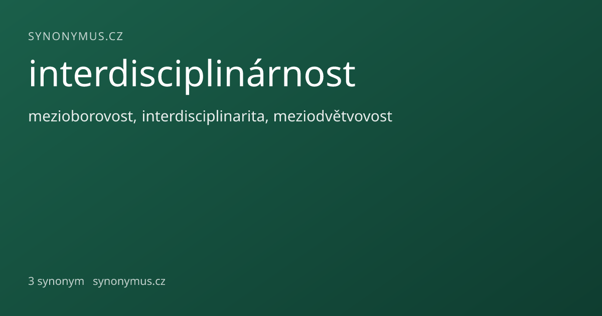 Náhled odkazu: interdisciplinárnost