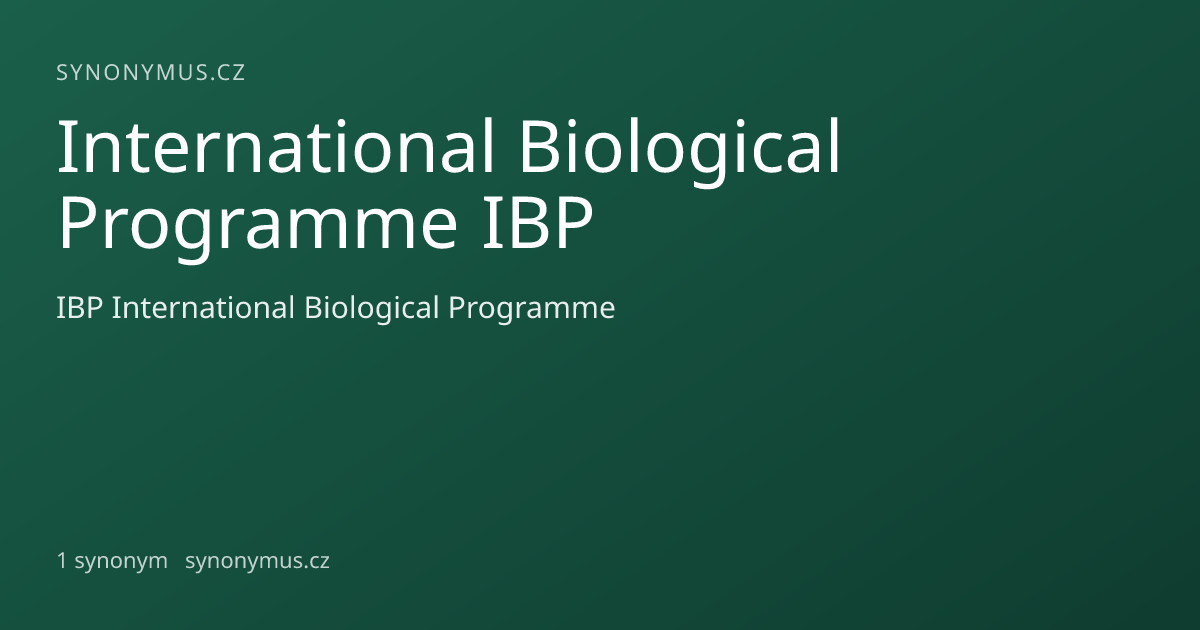 Náhled odkazu: International Biological Programme IBP
