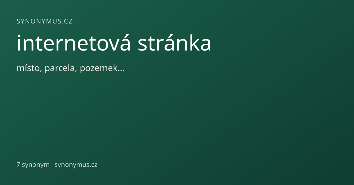 Náhled odkazu: internetová stránka
