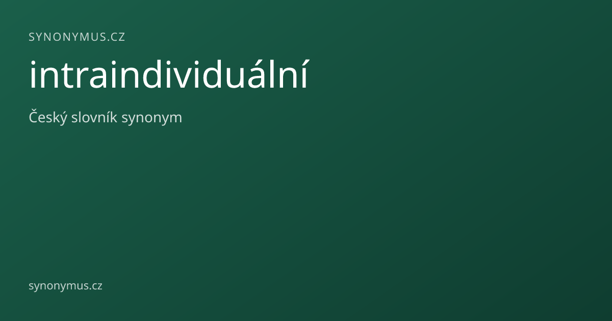 Náhled odkazu: intraindividuální