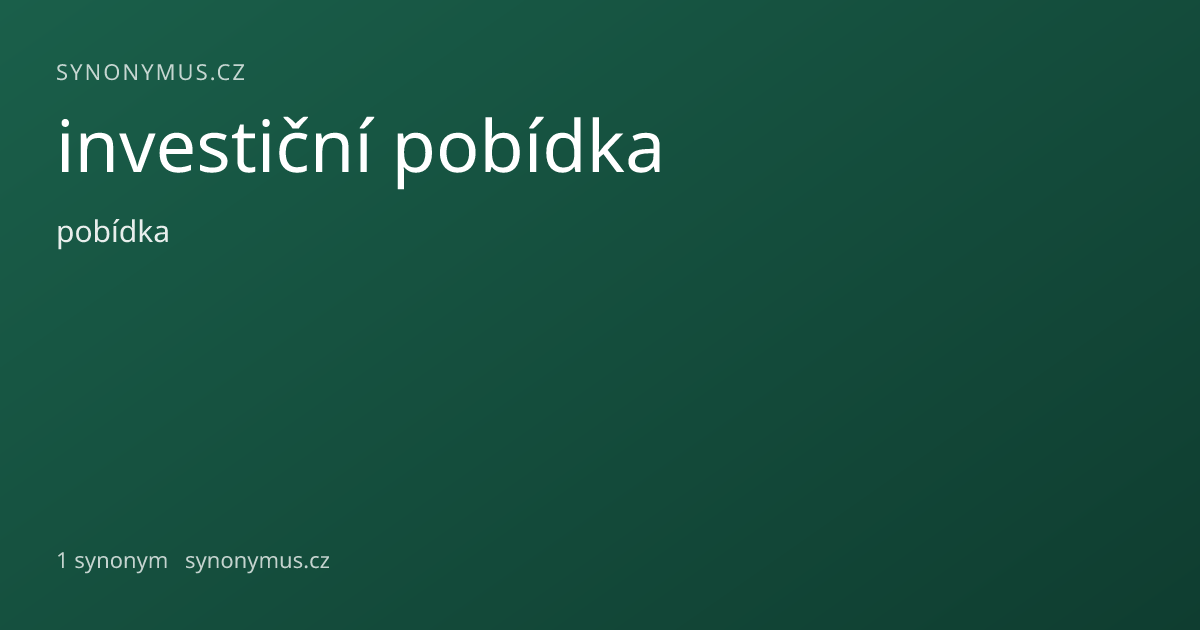 Náhled odkazu: investiční pobídka