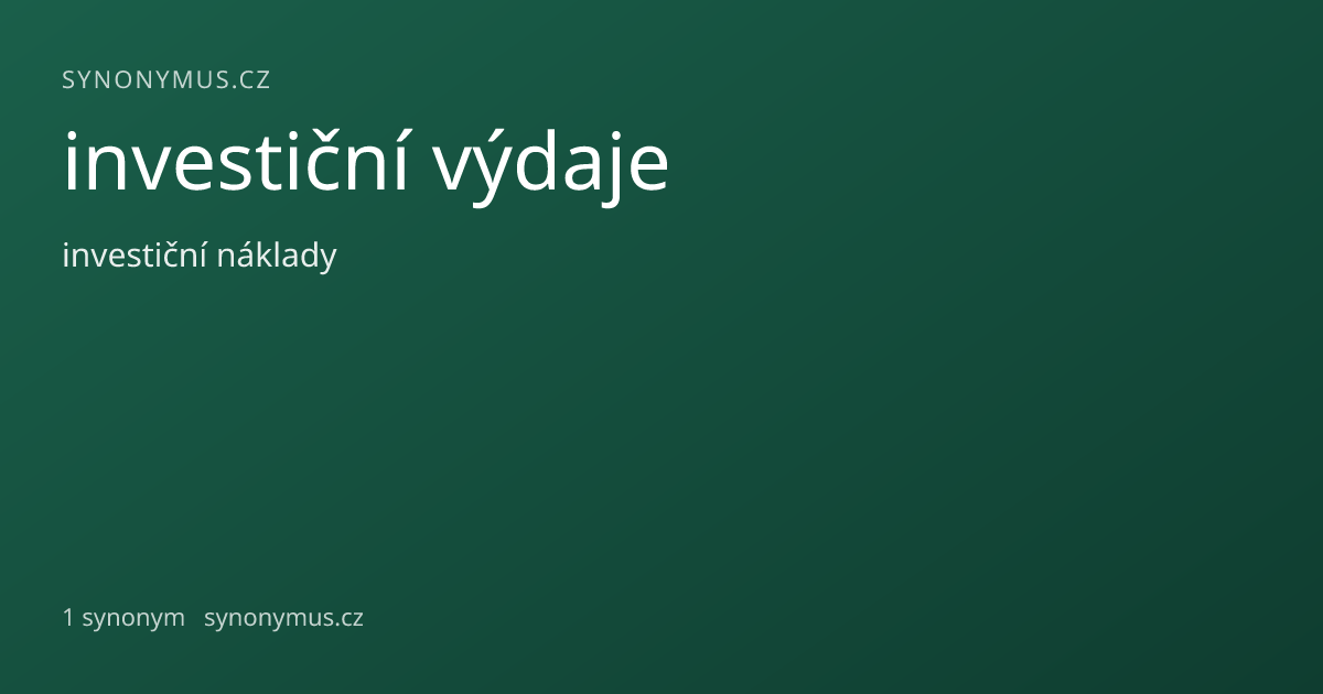 Náhled odkazu: investiční výdaje