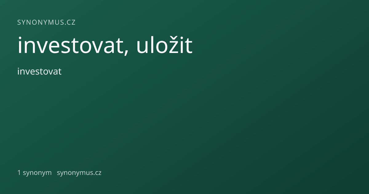 Náhled odkazu: investovat, uložit