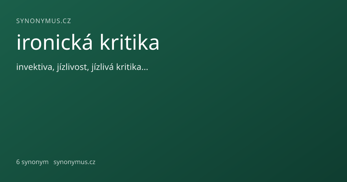 Náhled odkazu: ironická kritika
