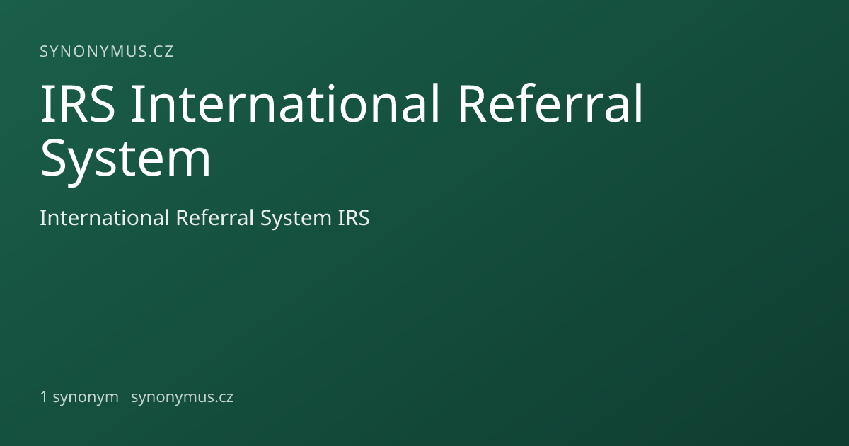Náhled odkazu: IRS International Referral System
