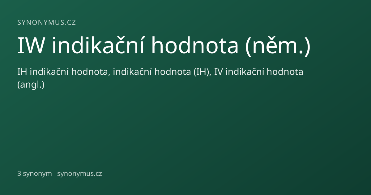 Náhled odkazu: IW indikační hodnota (něm.)