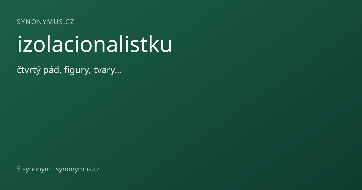 Náhled odkazu: izolacionalistku