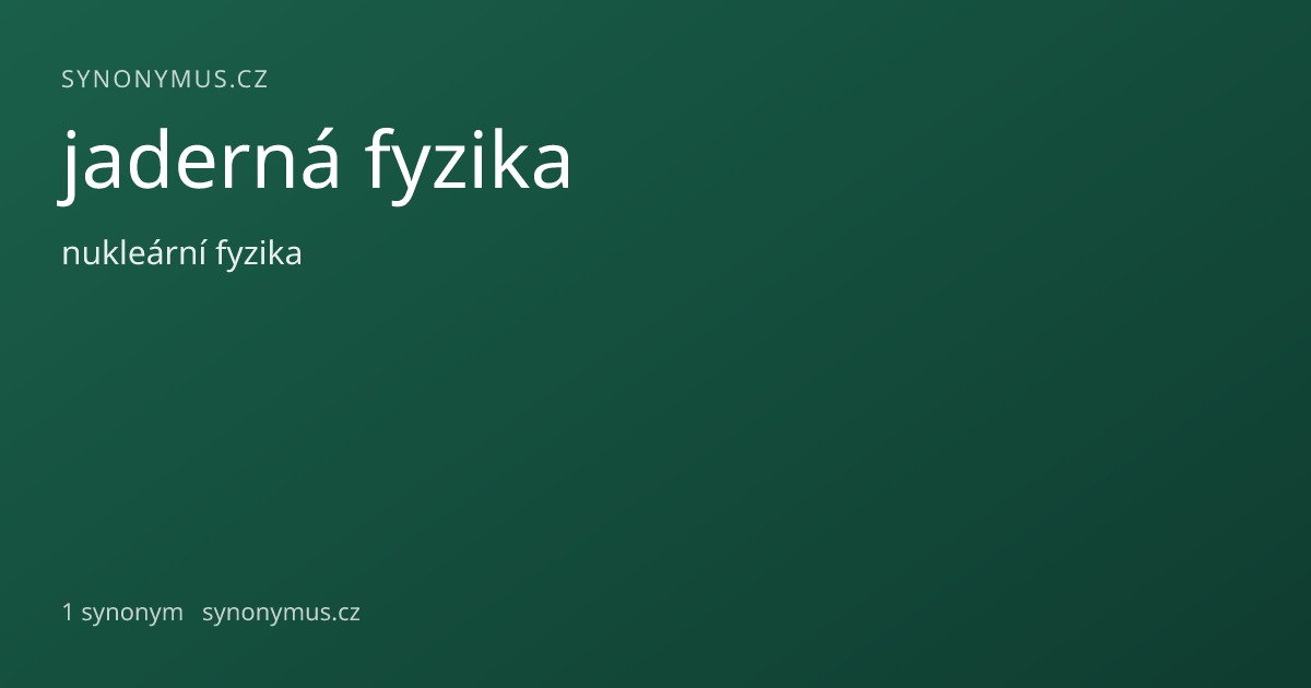 Náhled odkazu: jaderná fyzika