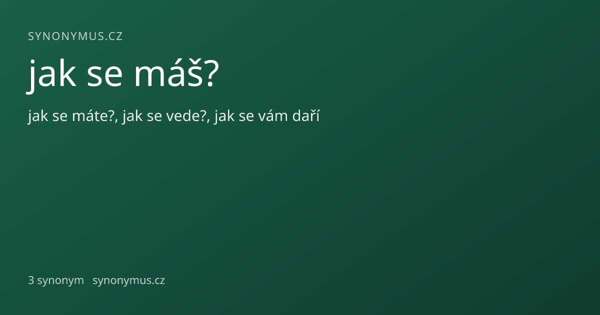 Náhled odkazu: jak se máš?