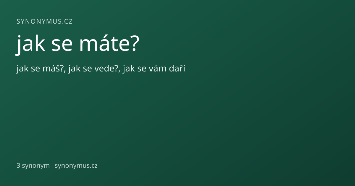 Náhled odkazu: jak se máte?