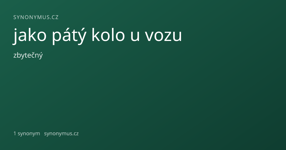Náhled odkazu: jako pátý kolo u vozu