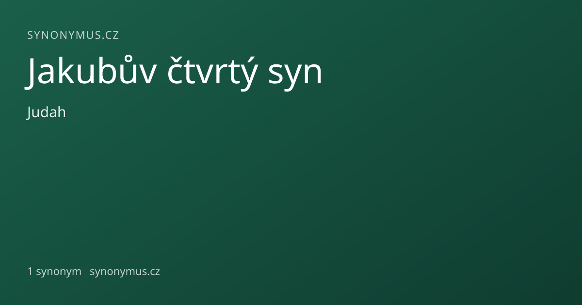 Náhled odkazu: Jakubův čtvrtý syn