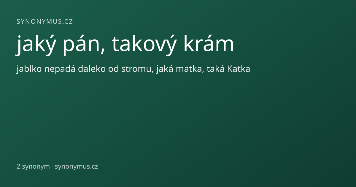 Náhled odkazu: jaký pán, takový krám