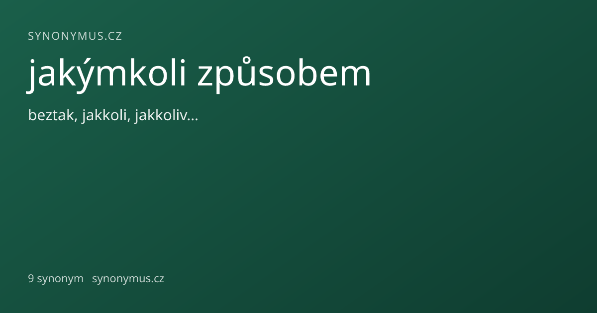 Náhled odkazu: jakýmkoli způsobem