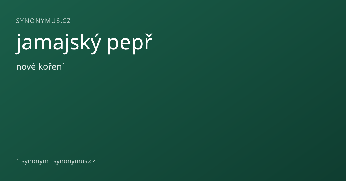 Náhled odkazu: jamajský pepř