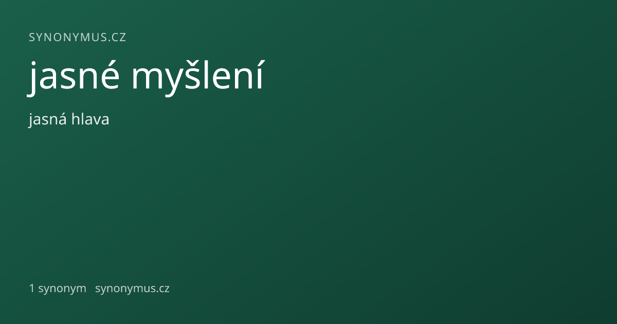 Náhled odkazu: jasné myšlení