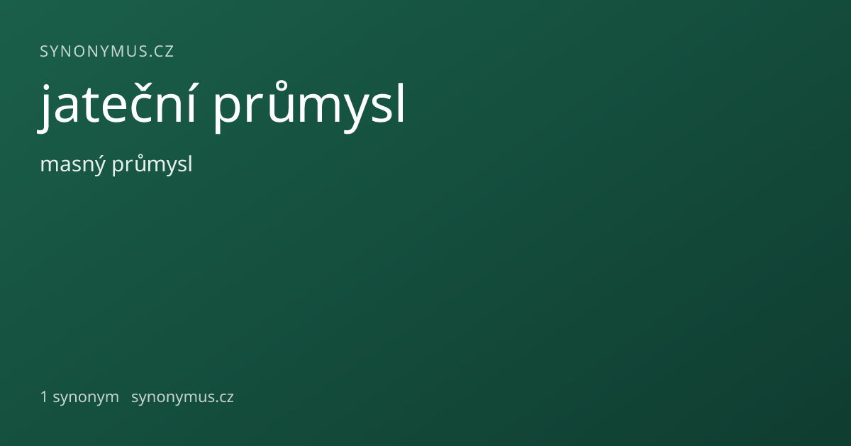 Náhled odkazu: jateční průmysl