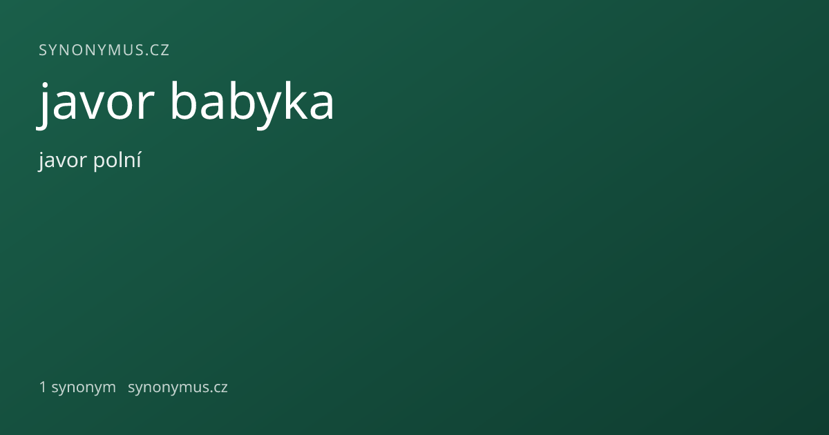Náhled odkazu: javor babyka