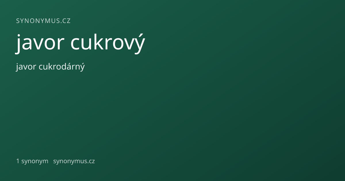 Náhled odkazu: javor cukrový