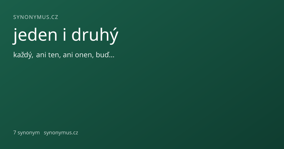 Náhled odkazu: jeden i druhý