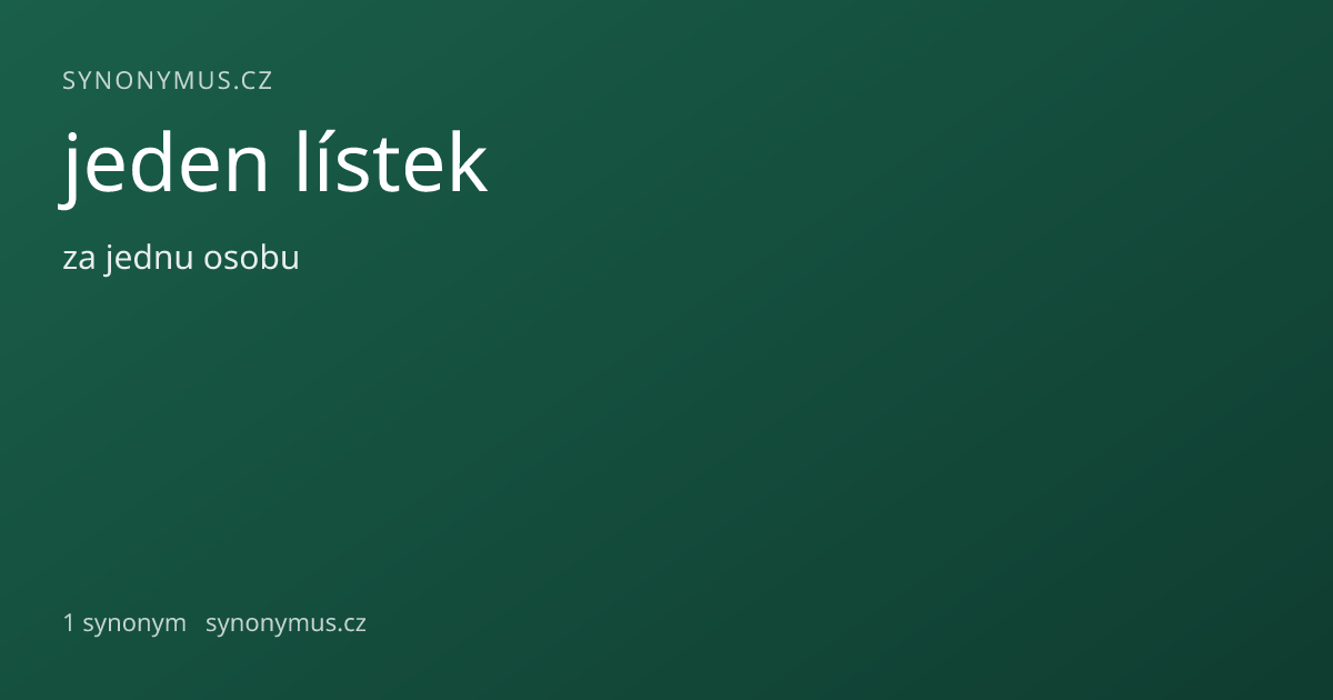 Náhled odkazu: jeden lístek