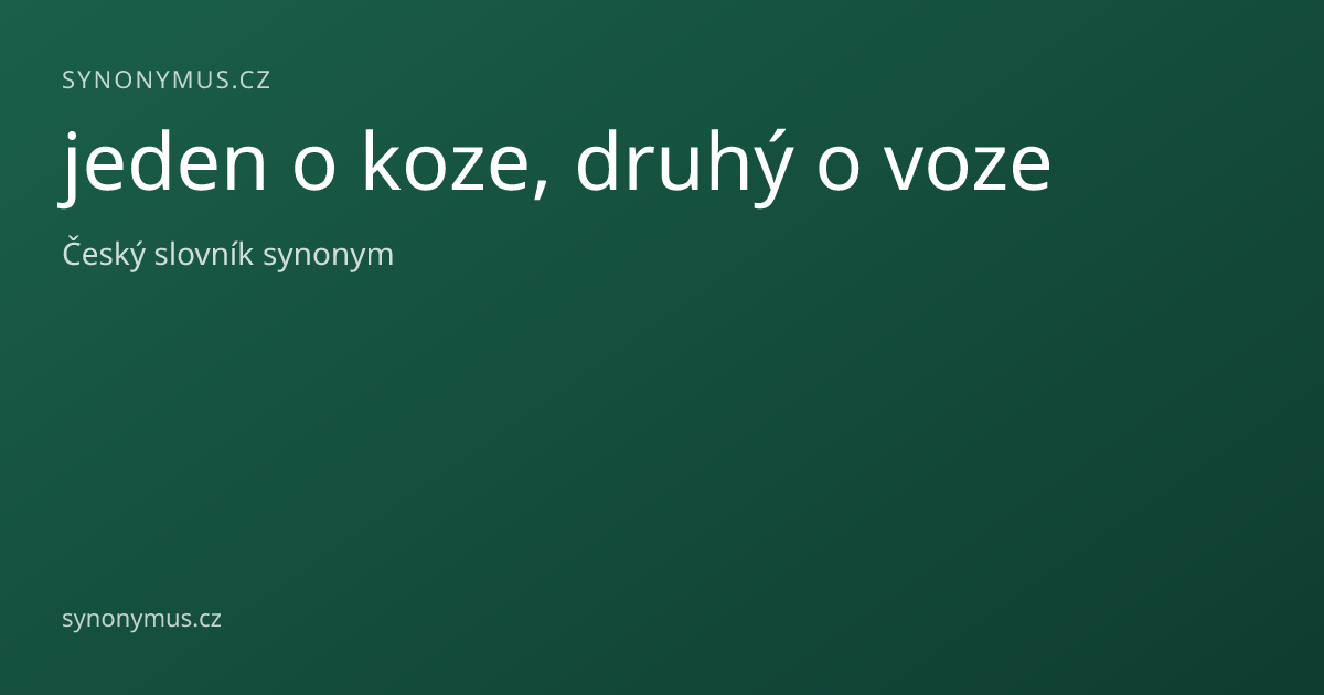Náhled odkazu: jeden o koze, druhý o voze