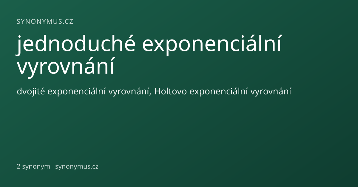 Náhled odkazu: jednoduché exponenciální vyrovnání