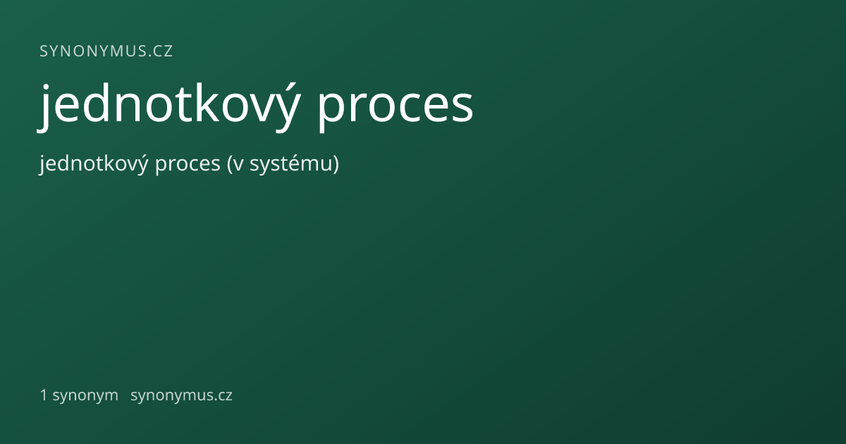 Náhled odkazu: jednotkový proces