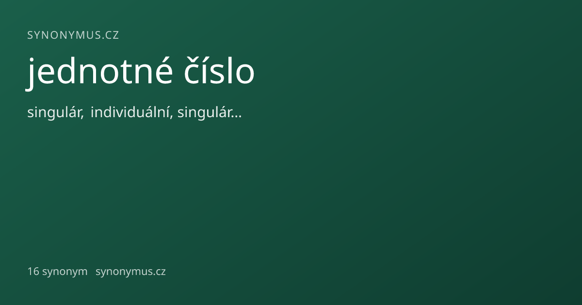 Náhled odkazu: jednotné číslo