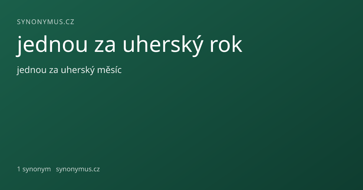 Náhled odkazu: jednou za uherský rok