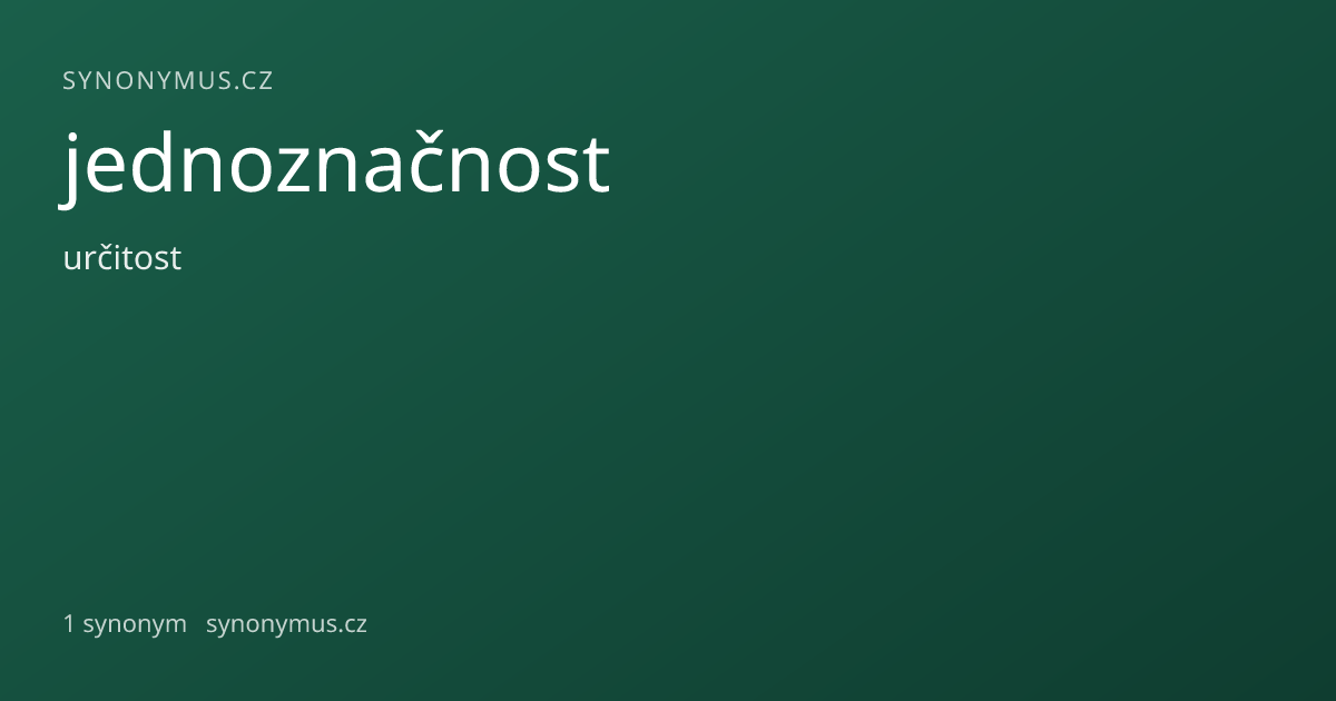 Náhled odkazu: jednoznačnost