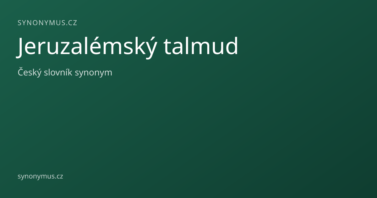 Náhled odkazu: Jeruzalémský talmud
