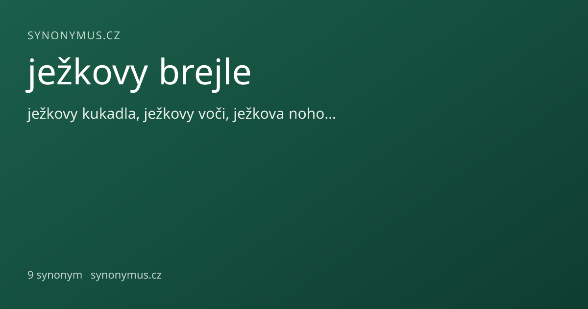 Náhled odkazu: ježkovy brejle