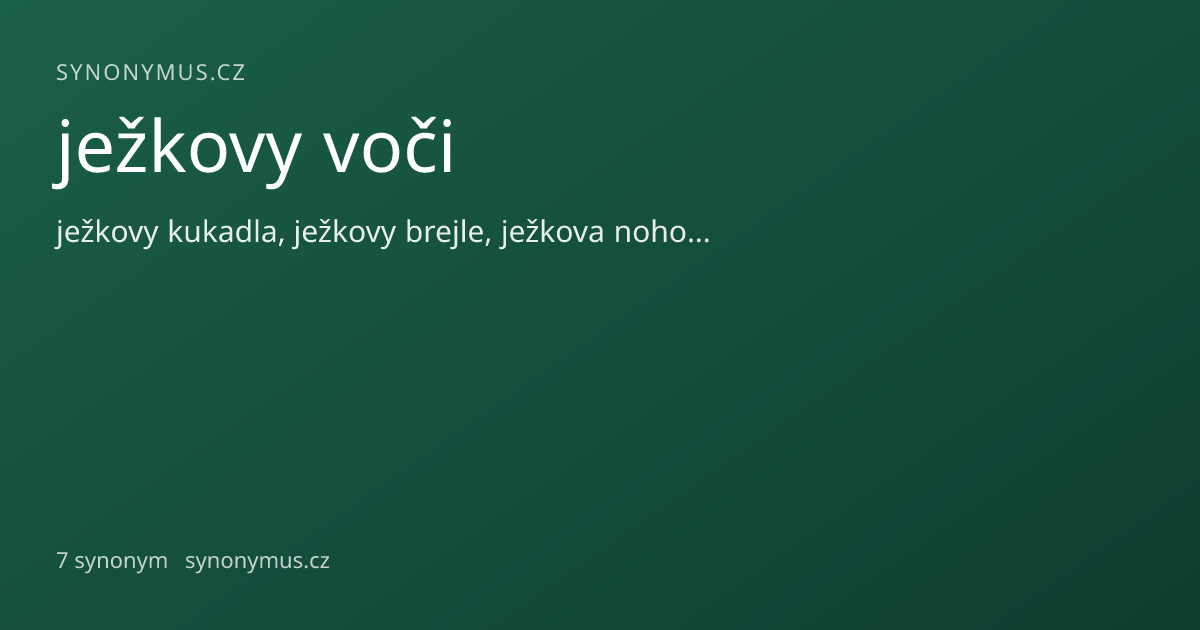 Náhled odkazu: ježkovy voči