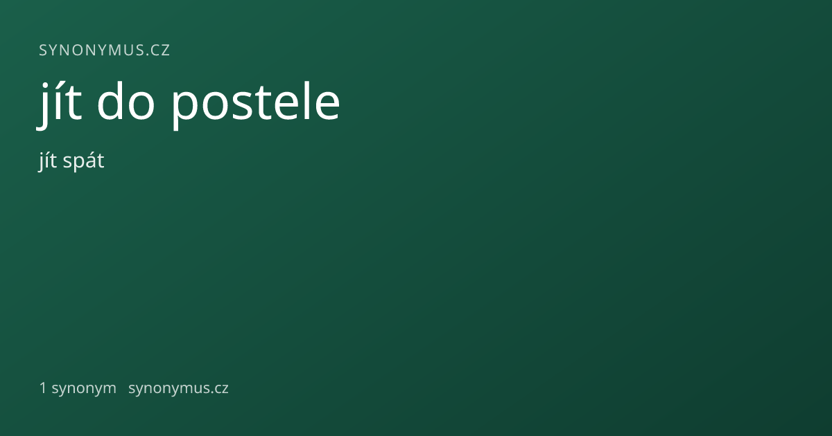 Náhled odkazu: jít do postele