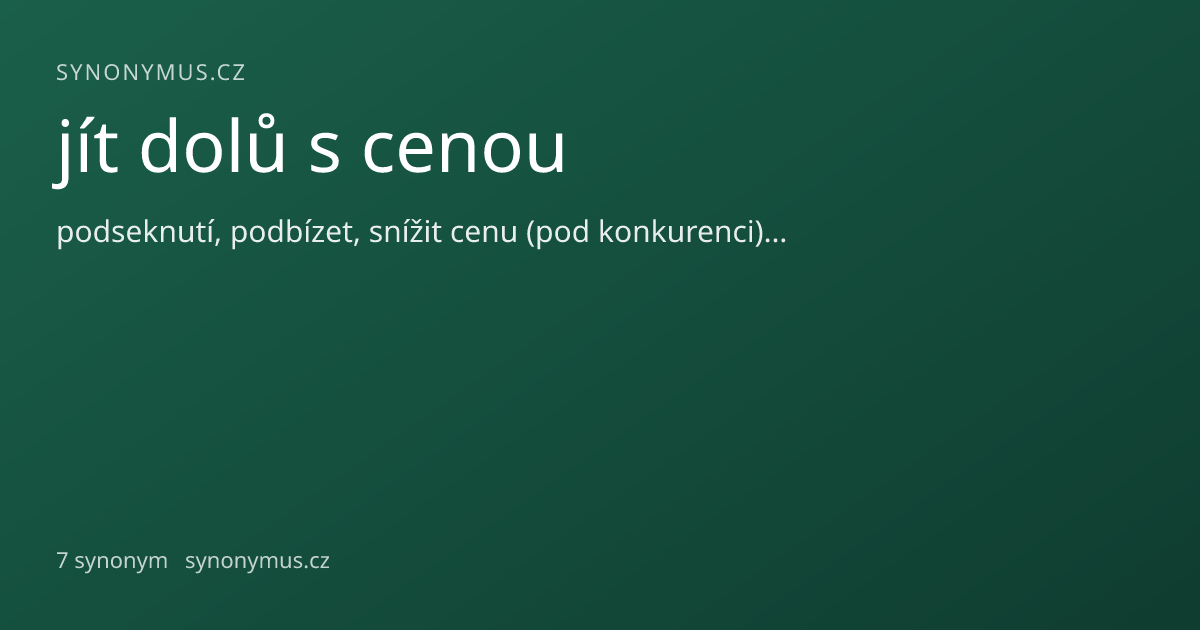 Náhled odkazu: jít dolů s cenou