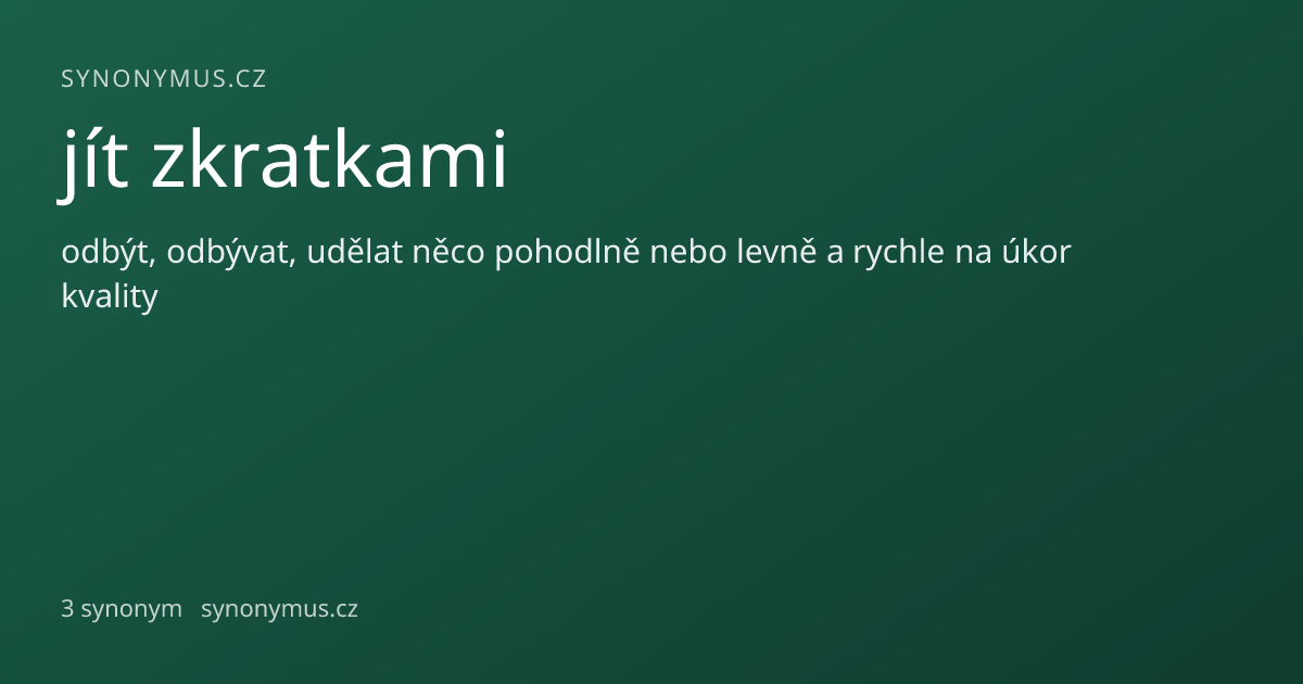 Náhled odkazu: jít zkratkami