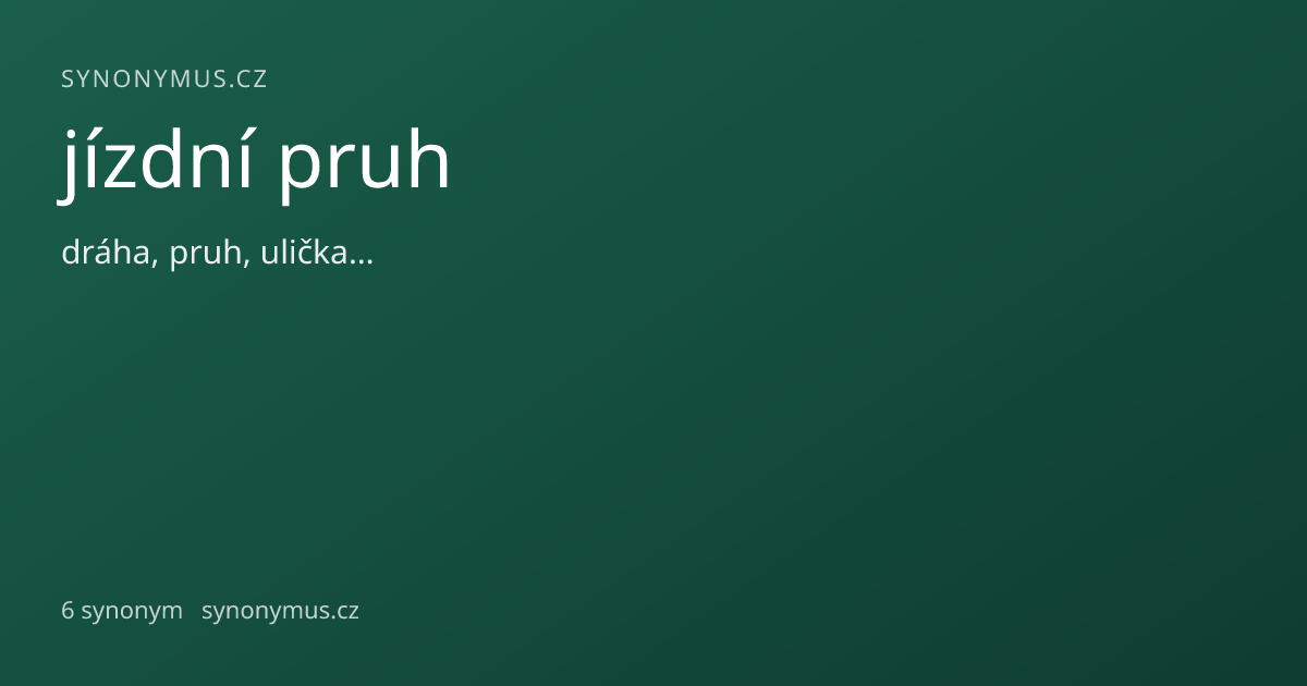 Náhled odkazu: jízdní pruh