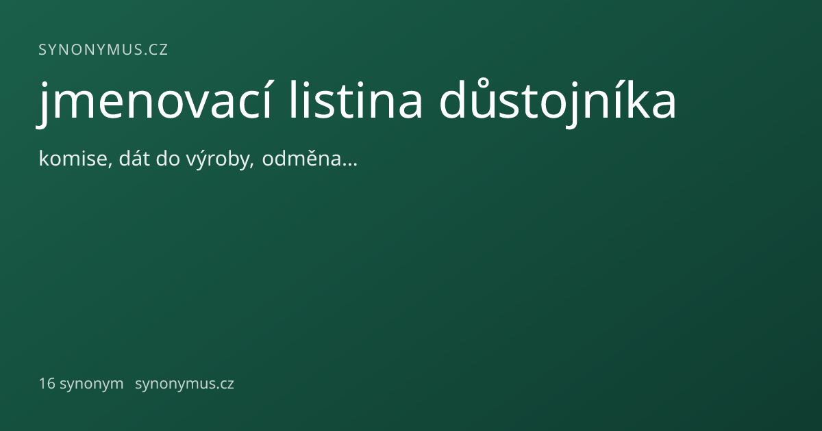 Náhled odkazu: jmenovací listina důstojníka