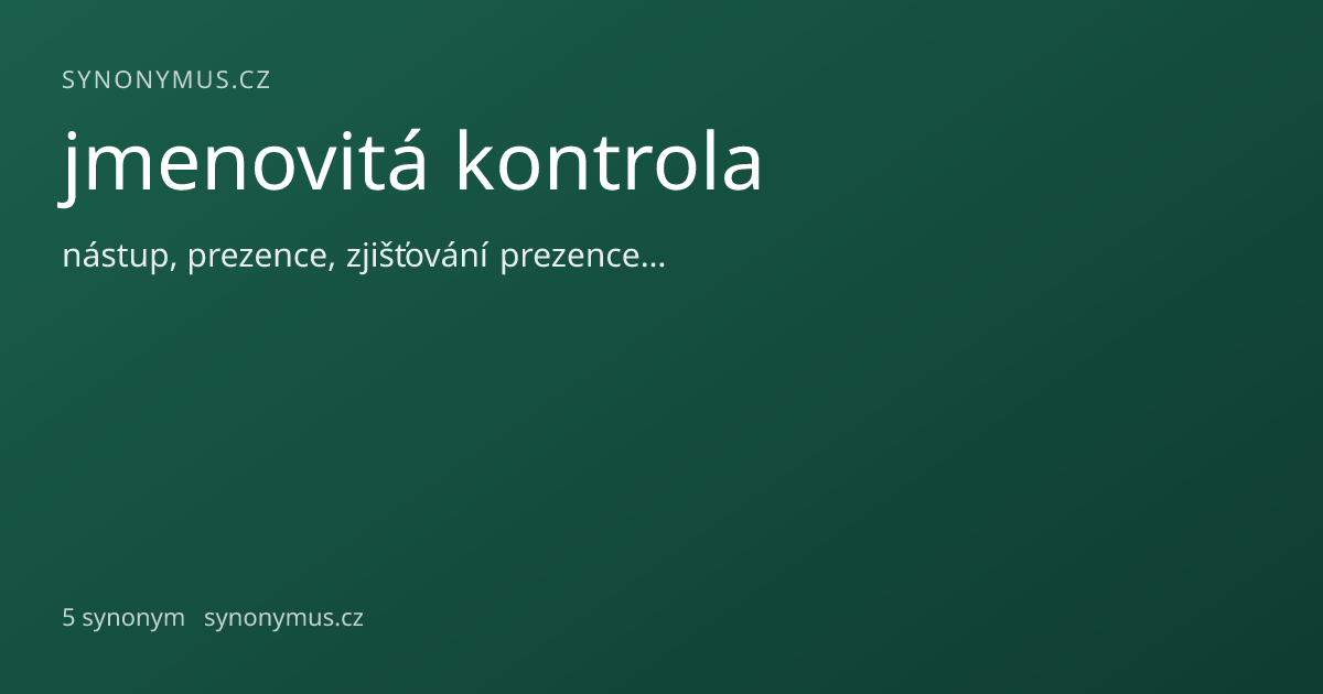 Náhled odkazu: jmenovitá kontrola