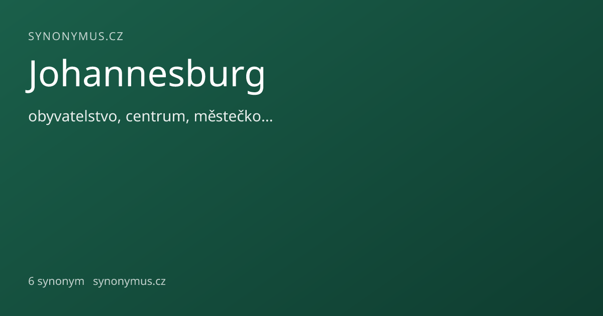 Náhled odkazu: Johannesburg