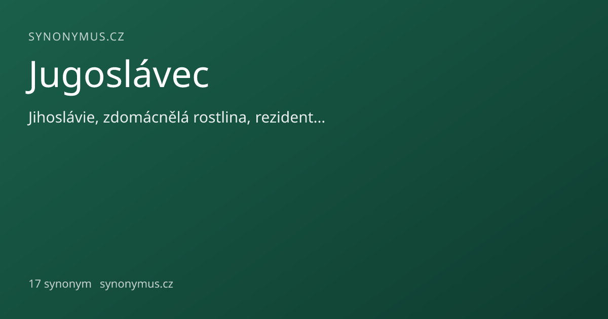 Náhled odkazu: Jugoslávec