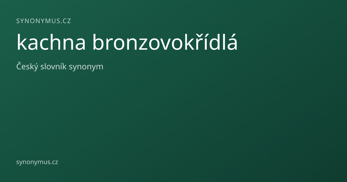 Náhled odkazu: kachna bronzovokřídlá